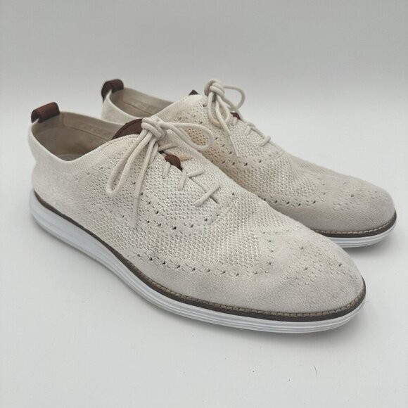 Cole Haan Original Grand White Stitchlite Wingtip Casual Daily Oxford Men 10 M - Picture 1 of 10